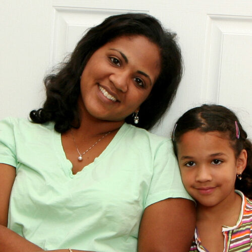 mother and daughter moving