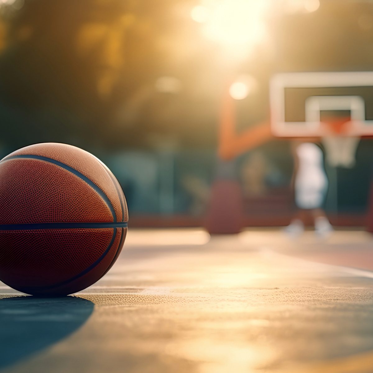 basketball on court
