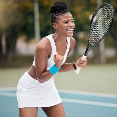 Woman playing tennis
