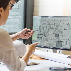 person viewing a plan